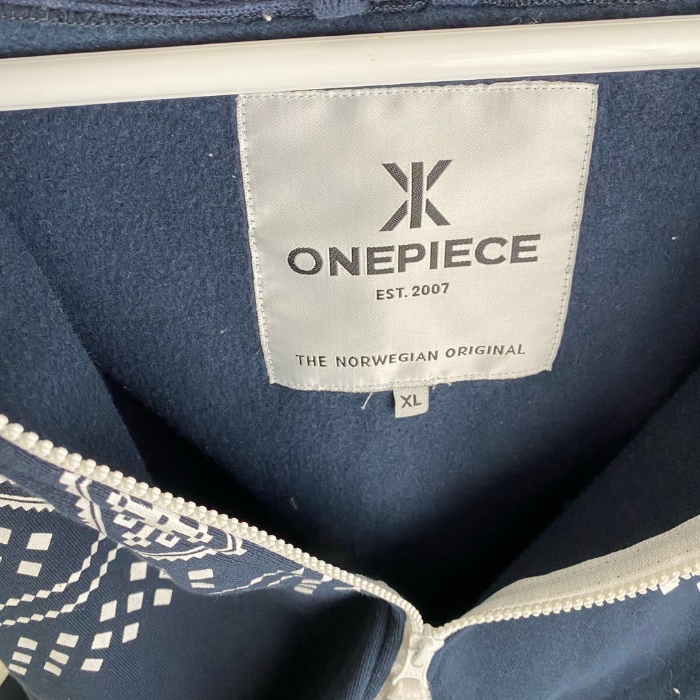 The Norwegian Original Lusekofte Jumpsuit Dark Blue Front Zip  Men's Size XL - Picture 2 of 4